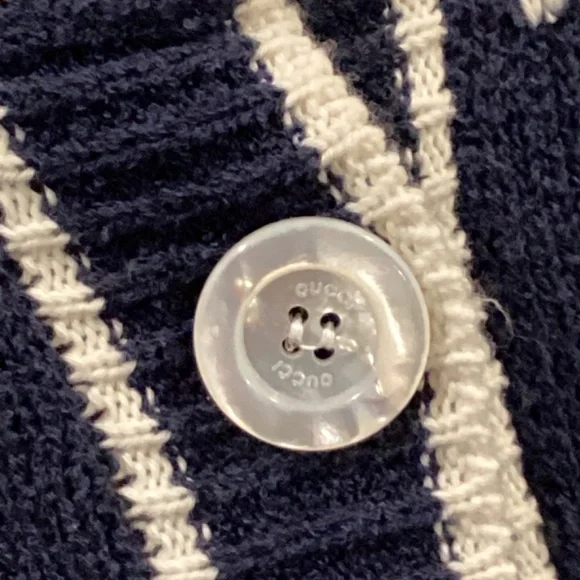 GUCCI GG Navy/Cream Cardigan Sweater NWT Auth - Picture 3 of 13